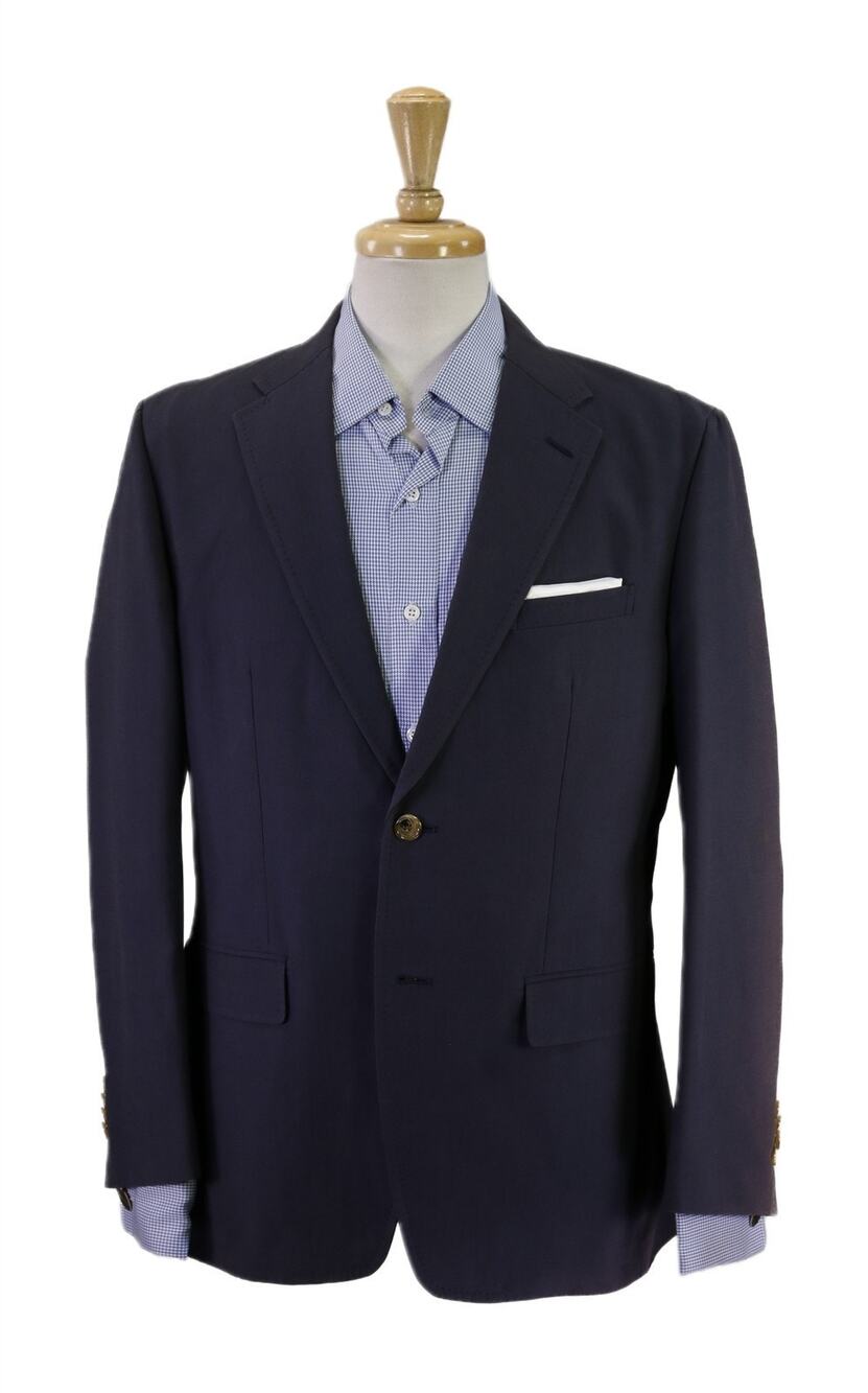 Paul Stuart Navy Blue Cotton 2-Btn Blazer Jacket Faded 40S
